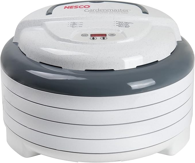 NESCO FD‑1040 Gardenmaster Digital Pro 4 Tray Food Dehydrator for Home Food Preservation, White Electric Dehydrator with Expandable Tray Capacity