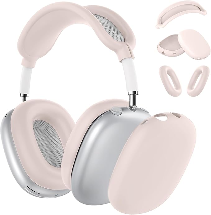 Silicone Case Cover for AirPods Max Headphones,Ear Pad Case Cover/Ear Cups Cover/Headband Cover for AirPods Max 2/1 (2026/2024/2020)(USB-C/Lightning),Silicone Accessories for Apple AirPods Max 2, Nude | Ear Pad Case Cover
