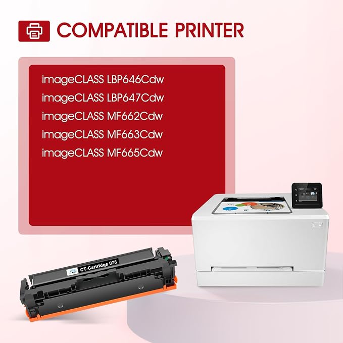 075 Toner Cartridge Set 075H: MF665CDW LBP646Cdw MF663Cdw Compatible for Canon Color ImageCLASS MF660c MF662CDW LBP647Cdw LBP640c LBP640 MF660 Printer 4 Pack High Capacity (Black Cyan Yellow Magenta)