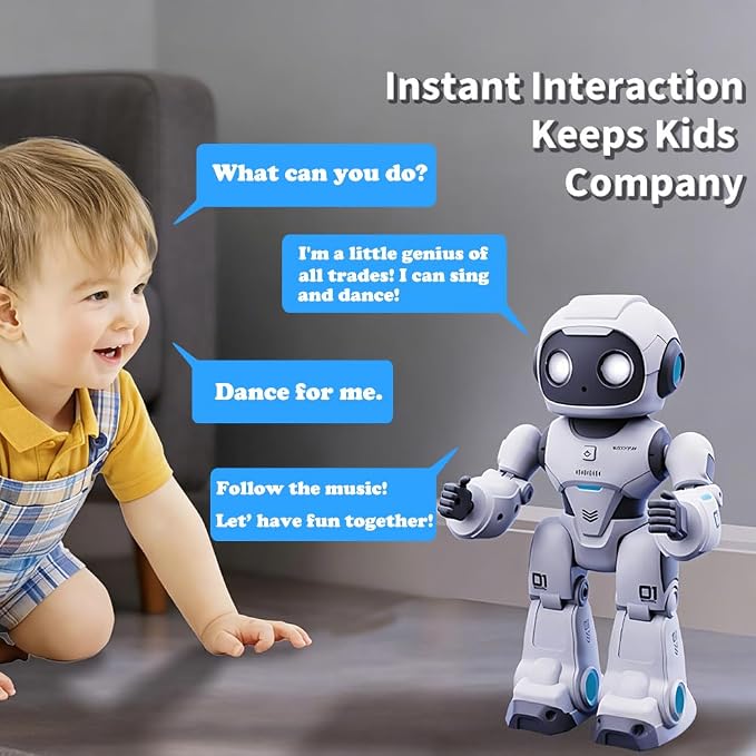 Programmable Smart Robot for Kids - Voice Control, Remote Control, Interactive Dancing & Singing, Rechargeable for Boys Girls Ages 3-10