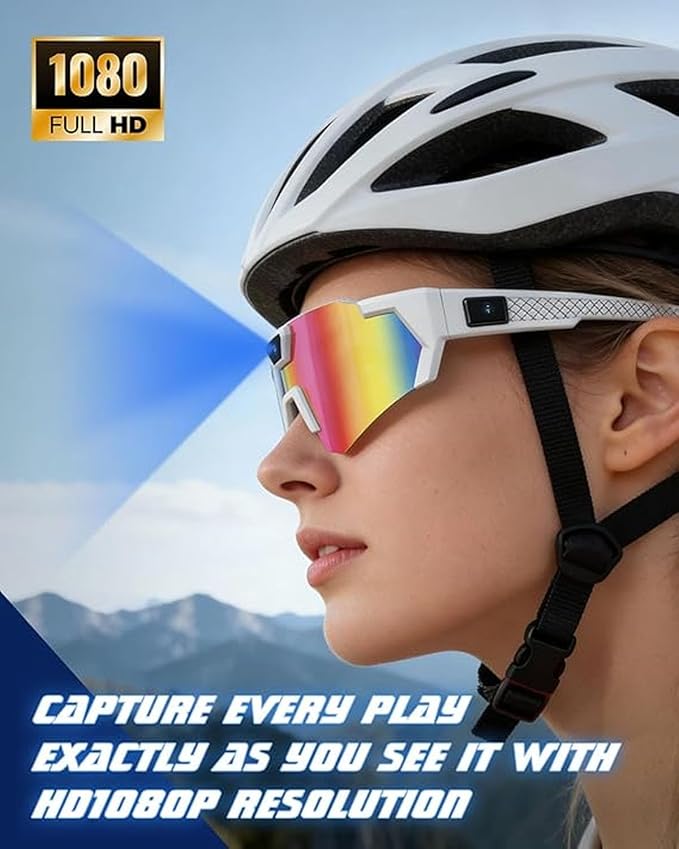 POV Glasses 4K Baseball Sunglasses Camera Smart Men Women Video Action 2026 Upgrade Eyeglasses Running Style Meets Function Sports Cycling Hiking HD (Blue)