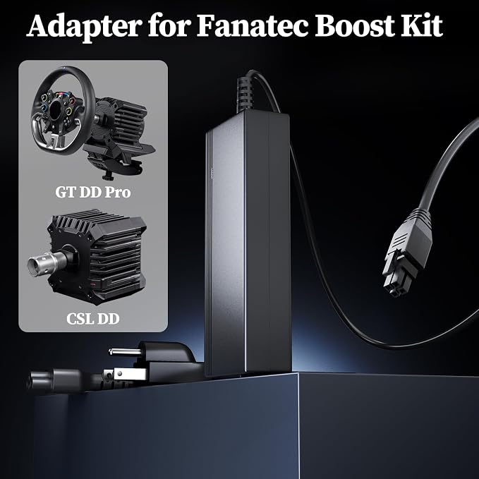 Power Cord for Fanatec Charger Replacement for Fanatec Boost Kit 180 (8NM) CSL DD/GT (Gran Turismo) DD Pro Power Supply for Endor6200-2400750P Endor6200-2400750-15C01 AC Adapter Cord 8FT