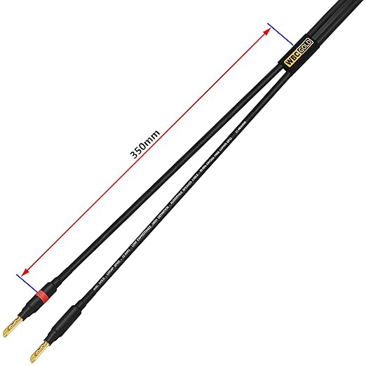WORLDS BEST CABLES 30 Foot WBC-GOLD-LOCAP-SPKR-12 AWG - Low-Capacitance - Low-Inductance - High Purity OFC - Audiophile HiFi Speaker Cable Pair with Eminence Gold Banana Plugs