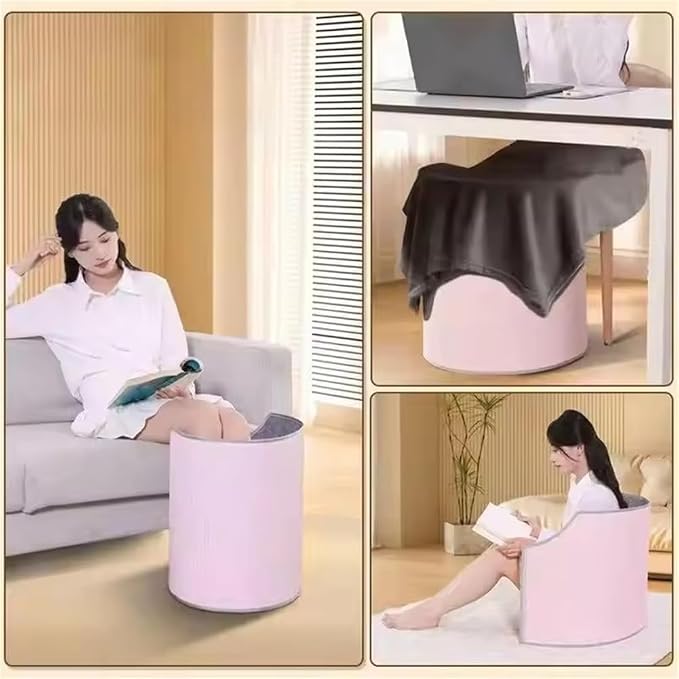 Portable Leg Warmer with Soft Blanket Under Desk Leg Foot Knee Heater Quiet Foot Warmer Winter Foot Warmer 60 Degree Small Space Heater Portable Space Heater for Office and Home (Gray)