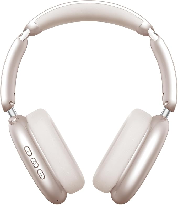 Wentronic Y02 Active Noise Cancelling Headphones, Wireless Over-Ear Bluetooth 5.4 Headphones with Microphone, 60H Playtime, Hi-Res Audio,Big Bass,Foldable Lightweight for Travel Home Office, Starlight