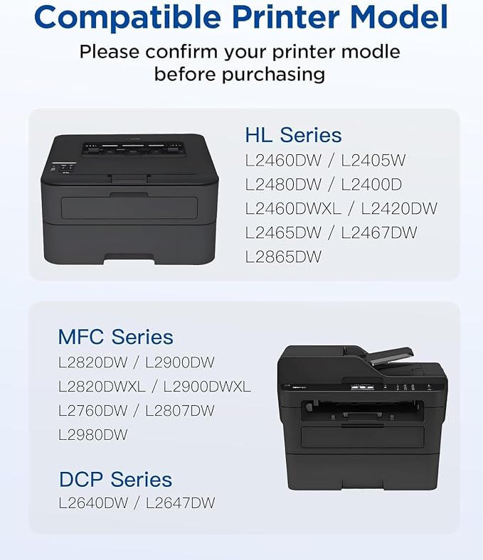 TN830XL Toner for Brother Printer DCP-L2640DW HL-L2460DW Replacement for Brother TN830 TN830 XL/V/R 830 Toner Work for HL-L2405W MFC-L2820DW HL-L2480DW HL-L2400D Printer 4PK High Yield