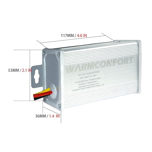 48V 72V 96V 120V to 12V 10A 120W Buck Converter DC to DC Converter Step Down Reducer Transformer for Golf CART(48V-120V to 12V 10A)
