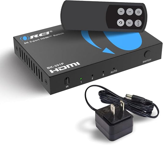 OREI HDMI Switch with Remote – 4K@120Hz 4:4:4 or 8K@60 4:2:0 HDMI Switcher – HDR10+, Dolby Vision, VRR, ALLM, CEC – HDMI Switch Perfect for PS5/Xbox, Blu-ray Players, Fire TV