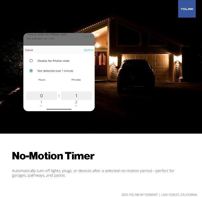 YoLink Outdoor Motion Sensor Kit, 2 LoRa Motion Sensors + SpeakerHub, Driveway Alert, D2D Direct Pairing Works Without Internet, App Email SMS Alerts, Alexa Routines, 2+ Year Battery, Hub Included