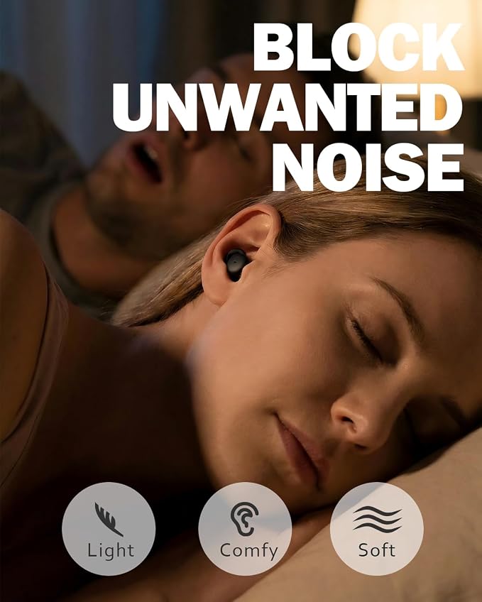 Smallest Invisible Sleep Earbuds Comfortable Noise Blocking Wireless Headphones for Sleeping Bluetooth Flat Ear Buds for Side Sleepers,Tiny Hidden Buds for Work Sports (Black)