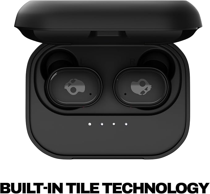 Skullcandy Grind Wireless Earbuds, Bluetooth Headphones, Up to 40 Hours Battery, Noise Isolating Fit, Microphone for iPhone Android, Customizable via Skull-iQ App - True Black