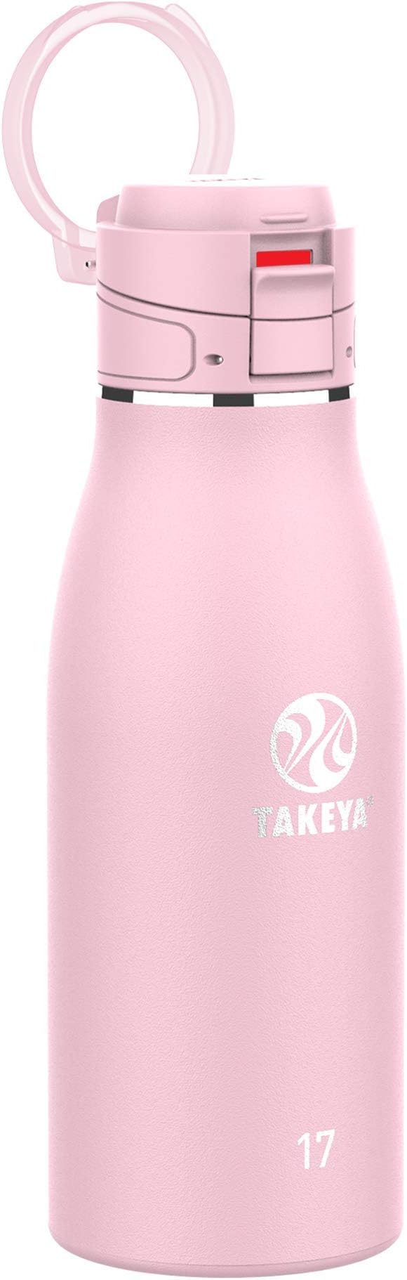 Takeya Traveler Stainless Steel Travel Coffee Mug with Flip-Lock Lid (17 oz, Blush)- Leakproof Insulated Mug for Coffee & Tea