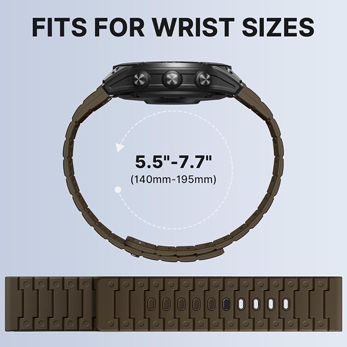 Bandletic Magnetic Silicone Watchband Compatible with Garmin 22mm Quick fit Band - Breathable Soft for Fenix 8 E 47mm/7 6 Pro/5 Plus/Instinct E 45mm /Forerunner 965/955/Approach S70/S62/S60/Epix Pro2