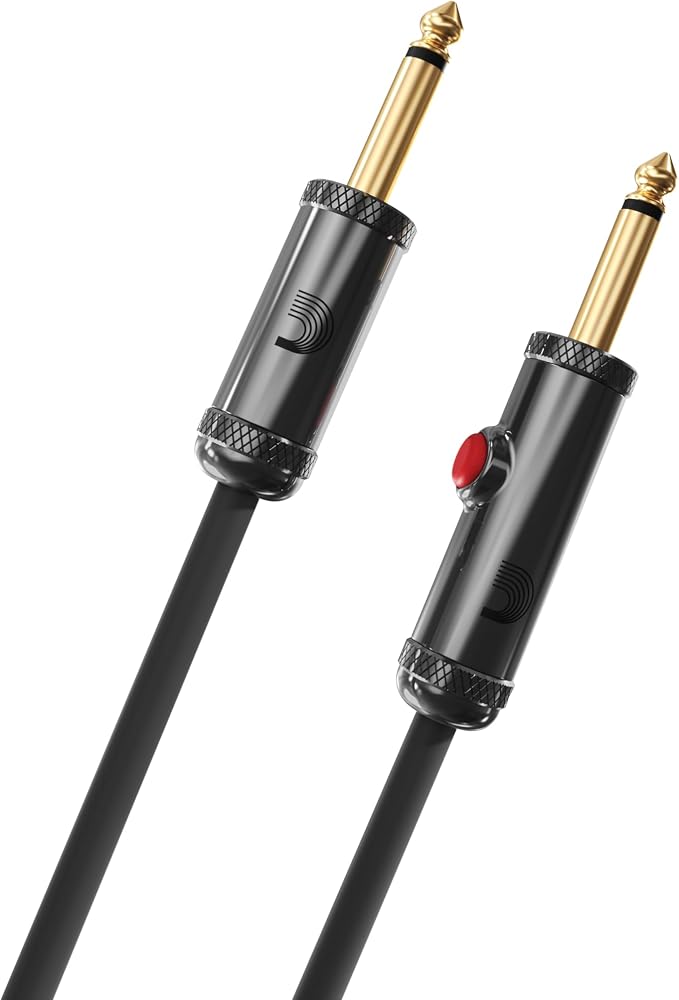 D'Addario Guitar Cable - Guitar Lead - Circuit Breaker Cable - Latching Cut-Off Switch to Mute When Changing Instrument - 10 Feet/3.05 Meters - Straight Ends - 1 Pack
