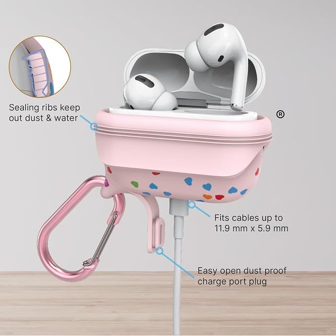 Catalyst Case for AirPods Pro 3, Waterproof IP67 & Drop-Proof Silicone Case Cover for Apple Airpod Pro 3, Wireless Charging Compatible, One-Piece Design with Carabiner for Active Lifestyles