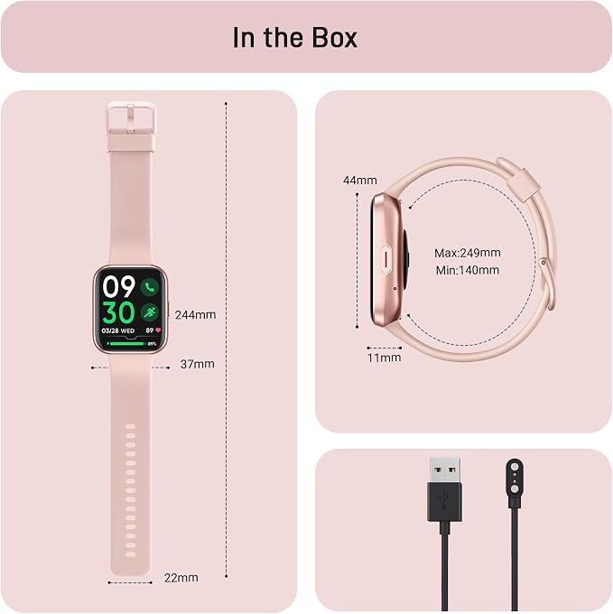 Tensky Smart Watch for Women Android & iPhone, Alexa Built-in, 1.8" Touch Screen Fitness Tracker with Answer/Make Calls, 3ATM Waterproof Heart Rate/Sleep/SpO2 Monitor, Pedometer, 100+ Sport Modes