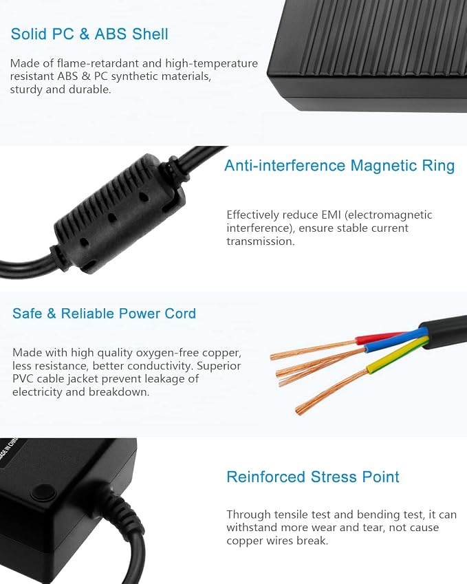 ALITOVE 24V Power Supply DC 24 Volt 5A AC Adapter 100-240V AC/DC Adapter Transformer Compatible 5 Amp 4A 3A 2.7A 2.5A 2A with 5.5 * 2.5mm/2.1mm Tip for LED Strip CCTV Camera Printer LCD Monitor