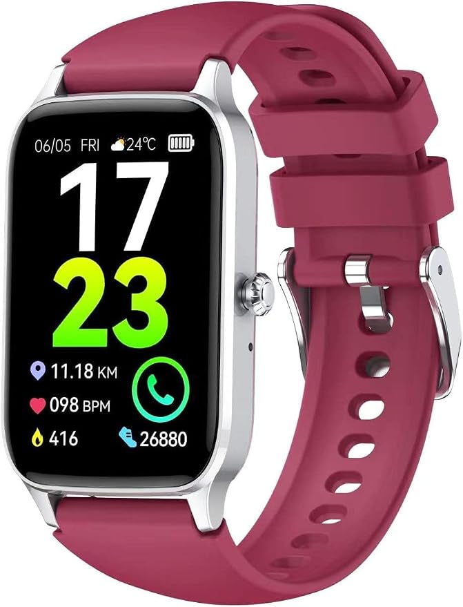 Jugeman Smart Watch for Men Women, 1.57" Smartwatch (Answer/Make Call), Fitness Tracker Red