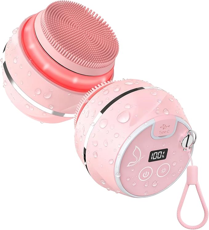 2Pack Face Cleansing Brush Pink and Blue, Waterproof Silicone Facial Cleansing Brush for Women and Men