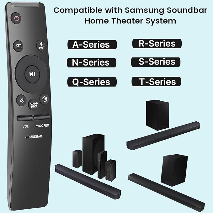 for Samsung Sound Bar Remote, Replacement for Samsung Soundbar Home Theater Audio Surround Sound Speaker System(AH59-02767A)
