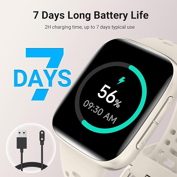 Smart Watches for Women/Men Android iPhone, [1.85" AMOLED Screen] Smartwatch Fitness Tracker 3ATM Waterproof with Bluetooth Calls, AI Control, Heart Rate/SpO2/Sleep Monitor, 7 Days Battery