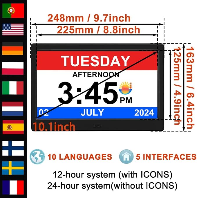 2026 Digital Clock Plug-in (No Battery), Power Outage Memory,DST Display Time, Date, Month, and Year Large-Font Clock for the Elderly