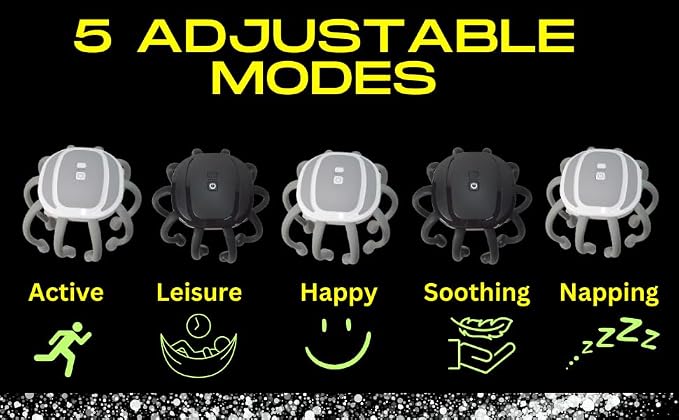 Azpen Electric Scalp Massager with Bluetooth Music, Cordless Portable Head Massager, 14 Massage Nodes, 5 Modes, 360° Scalp Relaxation and Stress Relief Device