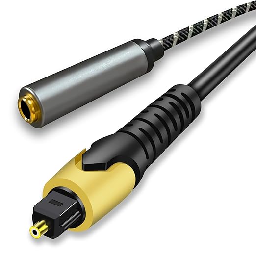 192KHz DAC Optical to 6.35mm Female TRS Converter,Optical Audio Cable to 1/4" Cable Adapter,Digital to Analog Audio Converter for HDTV DVD Set-top Boxes(O-ptical to 1/4") Aux Cable - 3.3FT