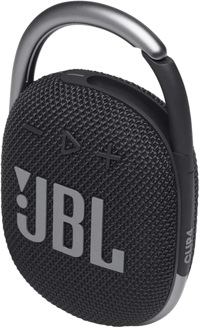 JBL Clip 4 Portable Bluetooth Speaker (Black) + Bundle with divvi! Protective Hardshell Case (Black)