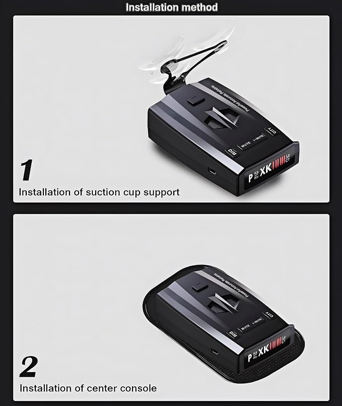 Upgraded Radar Detector, Radar Detectors for Cars, Up to 1100 Yards Long Range Detection, X/K/Ka/KU/ST/CT Band & Laser Detection with Voice Alert, Intelligent False Alert Filter Black