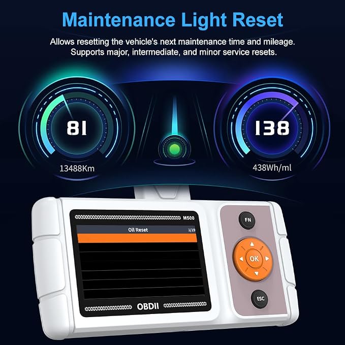 OBD2 Scanner for Mercedes Benz GLB 180 180d 200 200d 220d 250, 4 Systems Car Code Reader with 4.3 Inch Screen, Engine ABS Transmission Diagnostic Tool WiFi Oil Reset