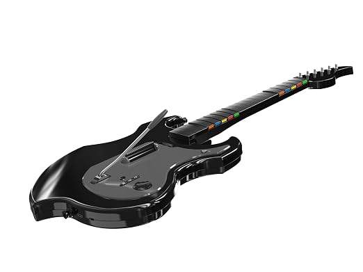 PDP RIFFMASTER Wireless Guitar Controller for PlayStation 5 and PlayStation 4, PS5/PS4, Rock Band 4, Fortnite Festival, Audio Jack, Rechargeable Battery, Officially Licensed by Sony - Black