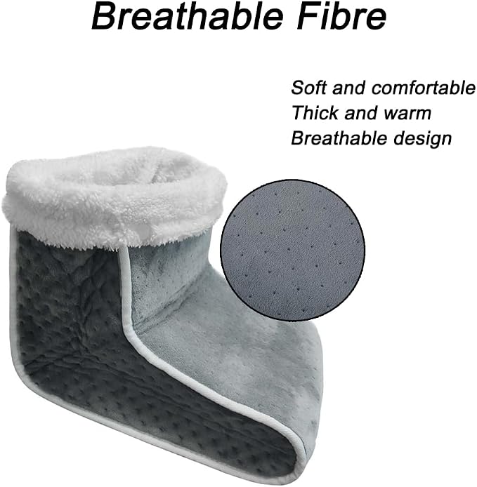 TopHomer Electric Foot Warmer, Quick Heating Pad for Feet, 6-Level Heated and 4 Timing Settings Slippers for Men Women, Soft Heated Boots, Feet Warmer for Home, Dark Grey BS 240V