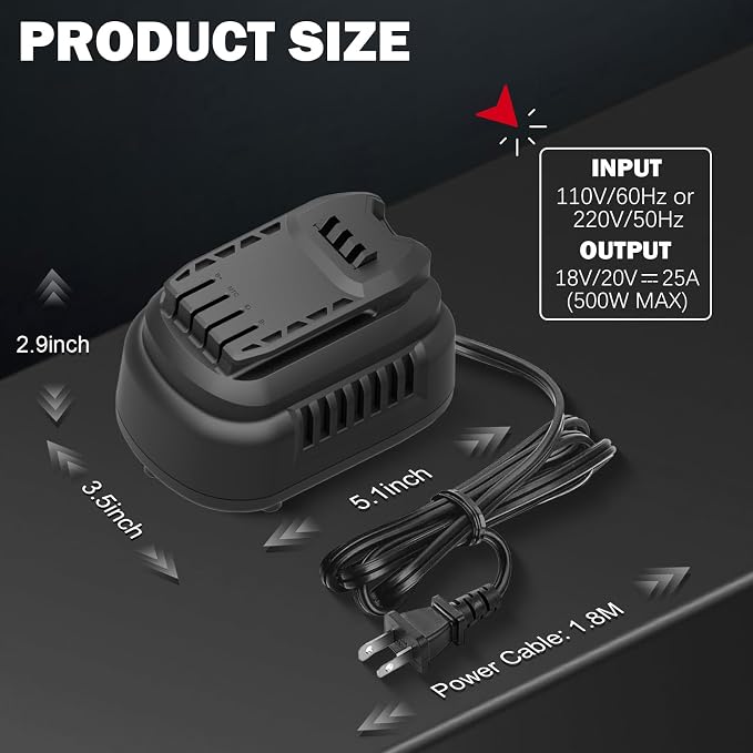 New Version 120V AC to 20V DC Converter, 500W Power Adapter Compatible with Craftsman 20V V20 Cordless Tools, 5.91 FT Cord Wired to Wireless Transformer Plug
