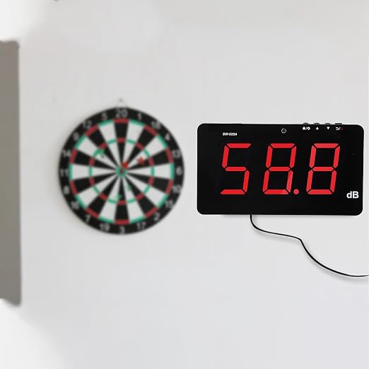 Sound Level Meter, 9.6'' LCD Backlight Alarm Wall/Tabletop Mount Decibel Meter, for Factories Theaters Offices