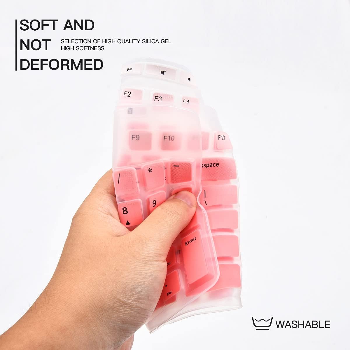 Keyboard Cover for Logitech MK370 MK295 MK270 K270 Wireless Keyboard, Logitech MK370 MK270 Keyboard Skin Protector - Gradual Pink