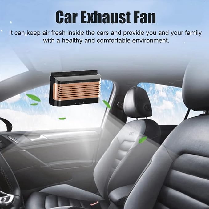 Solar Power Window Vent Fan Rechargeable Car Exhaust Fan, Car Air Purification Fan, Portable Auto Cooling Cooler Mini Summer Air Fan Solar Power Exhaust Fan - Black