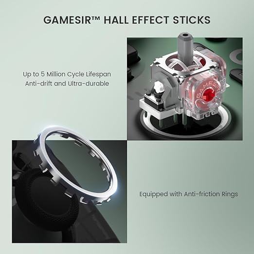 GameSir Super Nova Wireless Gaming Controller for PC/Switch/iOS/Android, Hall Effect Stick & Trigger, RGB Lighting, Swappable ABXY, Detachable Faceplate, 1000mAh with Charging Dock - Green