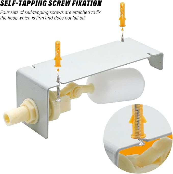 Water Fountain Auto Fill System AutoFill Water Level Kit, 1/4 Inch Tube with Adjustable Arm for Outdoor Fountain Pond Aquariums Aquaculture