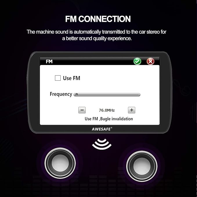 AWESAFE GPS Navigator for Car, 9 Inch Touch Screen Car GPS, Support Voice Turn Direction Guidance/Speed and Red Light Warning Free Lifetime Map Update