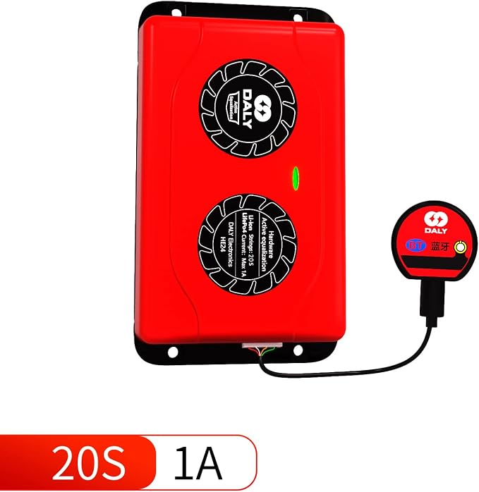Daly Smart Battery Equalizer 20S 1A with Bluetooth App and Wire Leads and Compatible Active Balancer for Lithium Battery Rated 3.7V 3.2V 2.2V