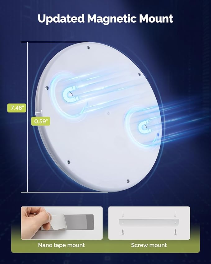 7.48" Battery Powered Ceiling Light with Remote, Rechargeable Shower Light Waterproof, Wireless Motion Sensor Ceiling Lights Indoor 3000K/4500K/6500K Dimmable for Bathroom Living Room Closet