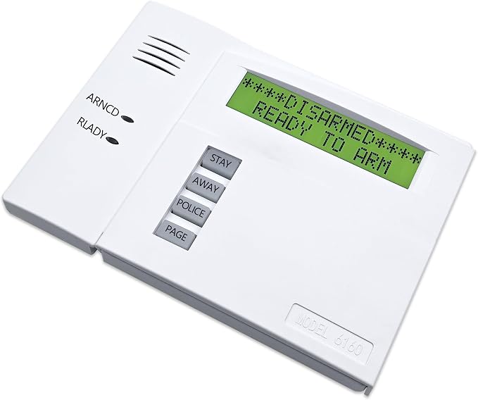 6160 Custom Alpha Alarm Keypad Display, Compatible with Honeywell VISTA-20P/15P/10P and Ademco Systems, Addressable Wired Security Keypad, Replacement for Ademco 6160 Keypad