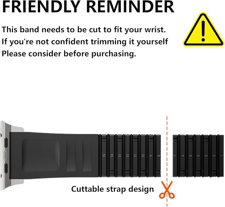 Silicone Watch Band Compatible with iWatch Ultra 2 / Ultra/Series 10 9 8 7 (44mm 45mm 46mm 49mm), Sport bands with Folding buckle, Rugged Heavy Duty Modern Design for Men