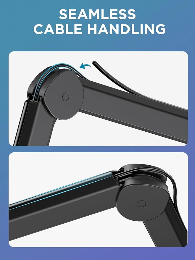 InnoGear Mic Stand Set, Boom Arm & Boom Arm with Cable Management Channels Height Riser for Blue Yeti FIFINE AM8 K669B HyperX QuadCast S SoloCast AT2020 Shure SM7B MV7 and Other Mics