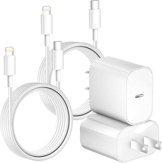 iPhone Charger Fast Charging Block,2Pack Quick Apple iPhone Wall Charger,Super Fast Apple Phone Chargers Power Adapter,10FT Long USB C to Lightning Cable for iPhone14/14 Pro Max/13 Pro/12 MiNi/11/XR/X