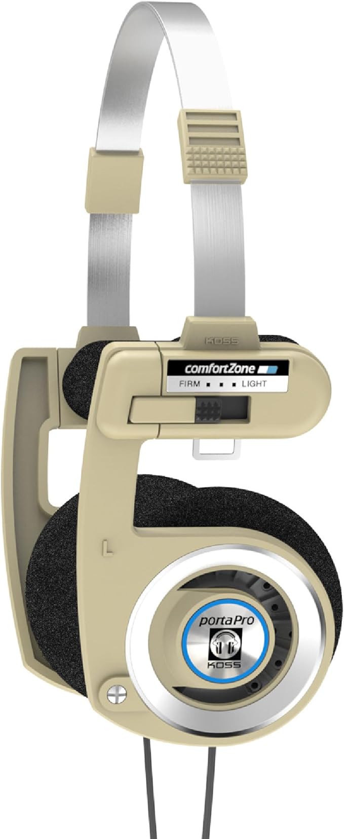 Koss Porta Pro Limited Edition On-Ear Headphones, in-Line Microphone, Volume Control and Touch Remote Control, Retro Style, Includes Hard Carry Case, Wired with 3.5mm Plug, Rhythm Beige