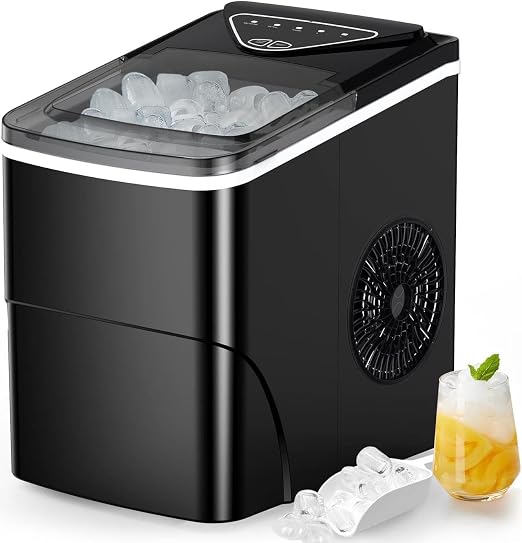 Silonn Countertop Ice Maker - Efficient Self-Cleaning Ice Machine with 2L Capacity, 26lbs in 24Hrs, 2 Sizes of Bullet Ice for Home Party