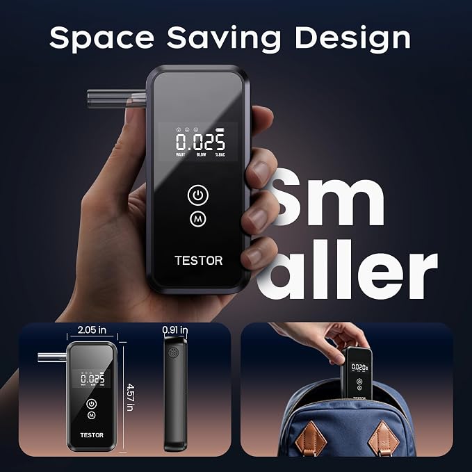 Portable Breathalyzers for Alcohol, Advanced High Accuracy Personal Breathalyzer with Reusable Mouthpieces, Handheld LCD Digital Display Alcohol Breathalyzer Tester for Personal Home Use