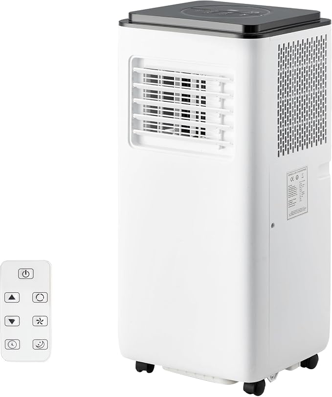 Portable Air Conditioners, 10000 BTU Portable AC, Cools up to 450 Sq. Ft 3-in-1 Mobile AC for Room with Dehumidifier Fan Sleep Mode, 24H Timer, Remote Control, and Window Installation Kit Included